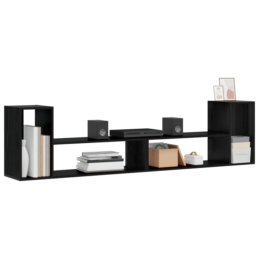 TV-kast 100 x 30 x 50 cm Zwart eiken Bewerkt hout