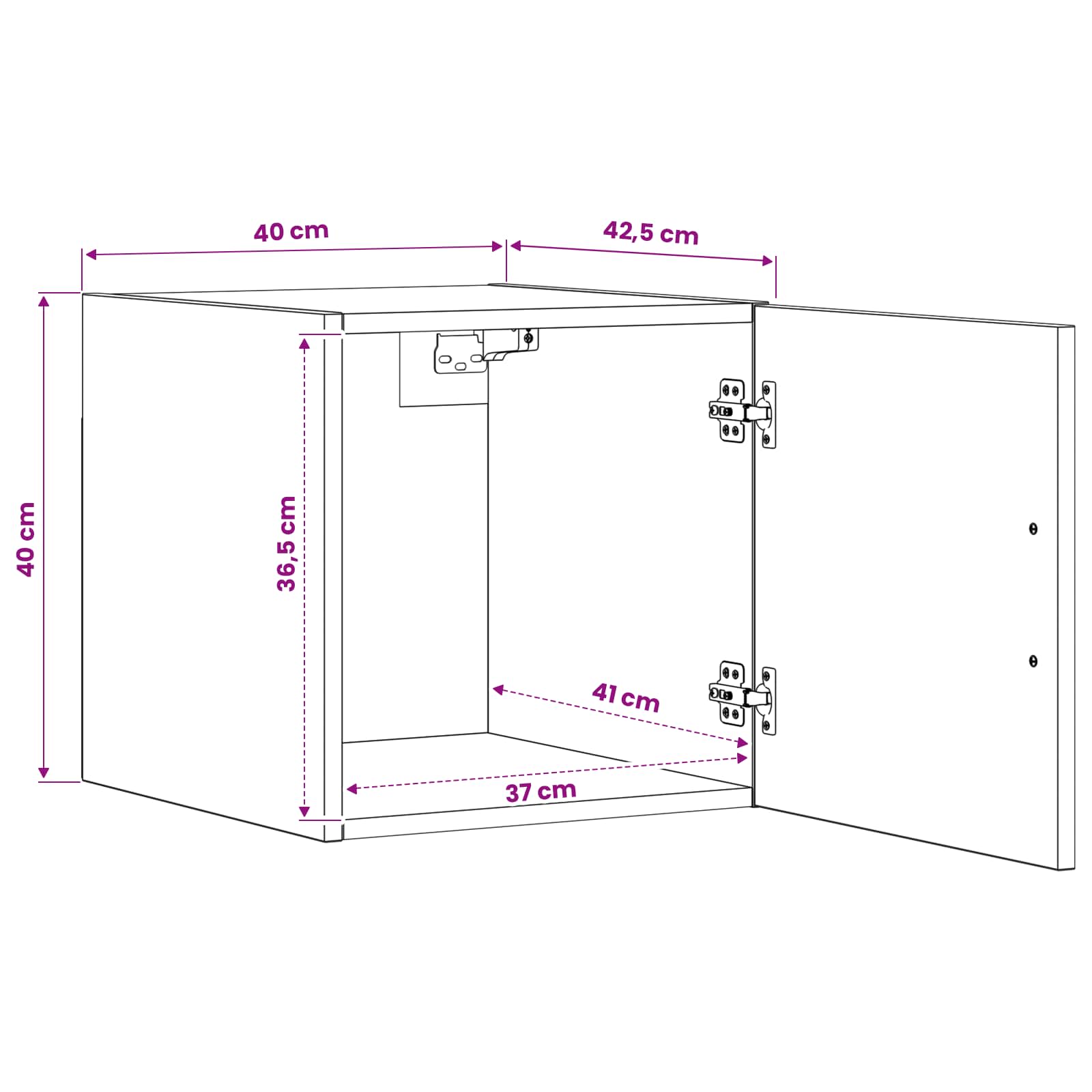 Wandkast Artisanaal eiken 40 x 42,5 x 40 cm PB