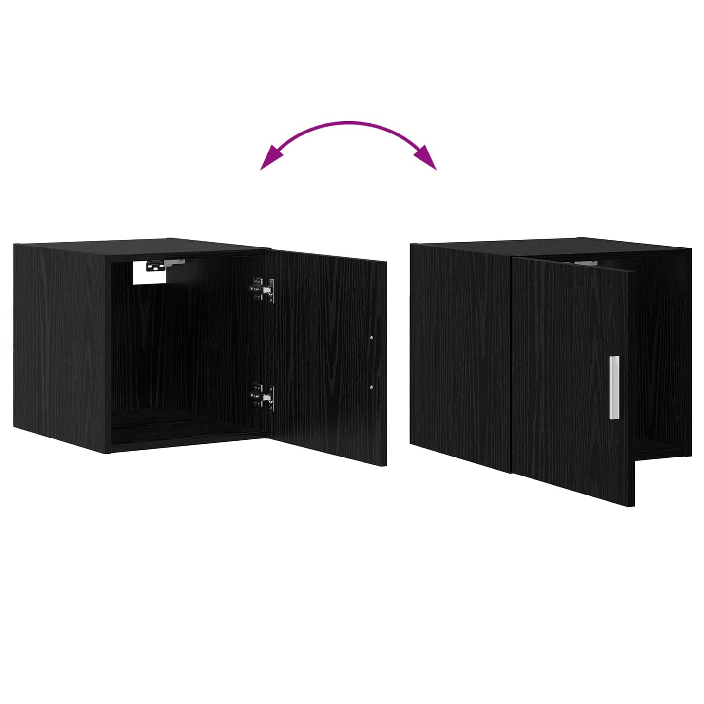 Wandkast Zwart eiken 40 x 42,5 x 40 cm Bewerkt hout