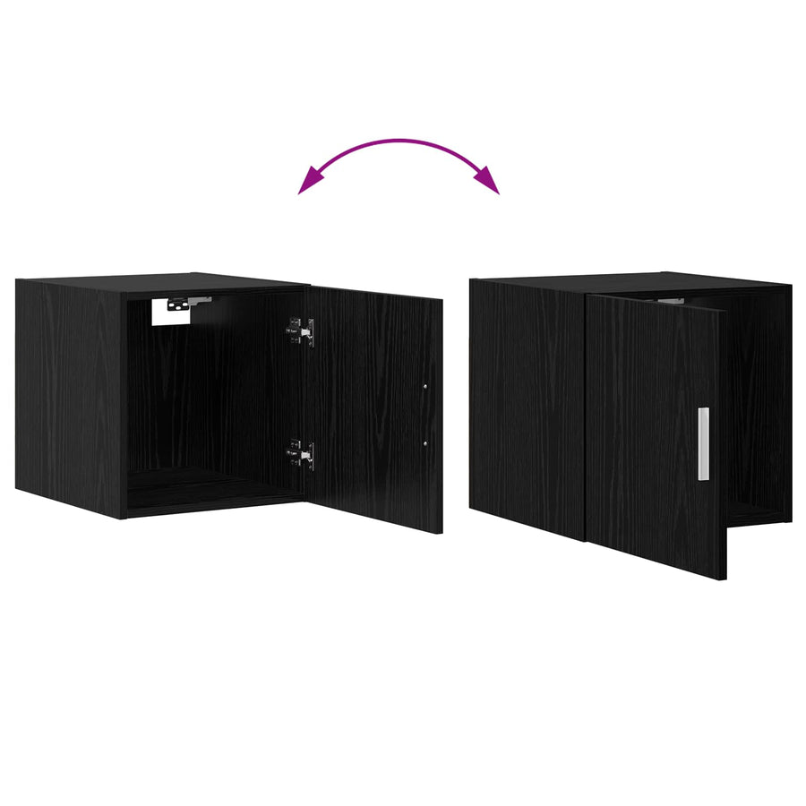 Wandkast Zwart eiken 40 x 42,5 x 40 cm Bewerkt hout