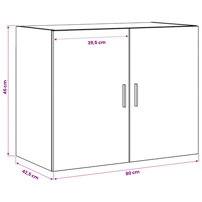 Wandkast Oud hout 80 x 42,5 x 64 cm Bewerkt hout