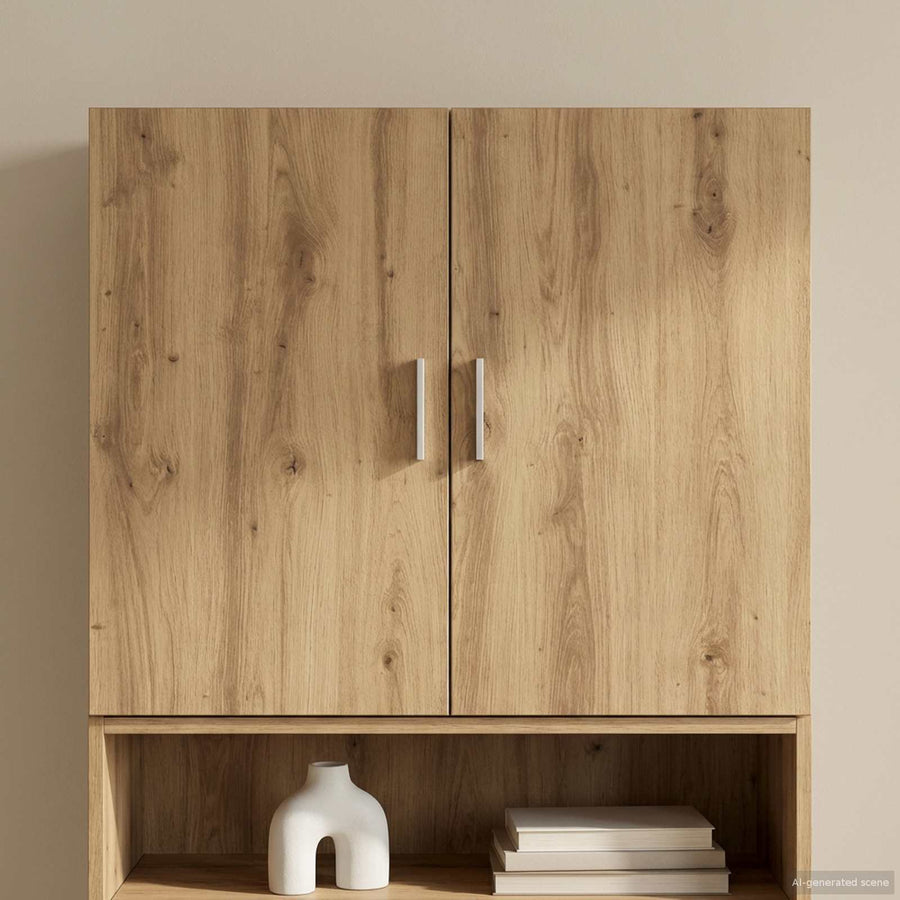 Wandkast Artisanaal eiken 80 x 42,5 x 64 cm Bewerkt hout
