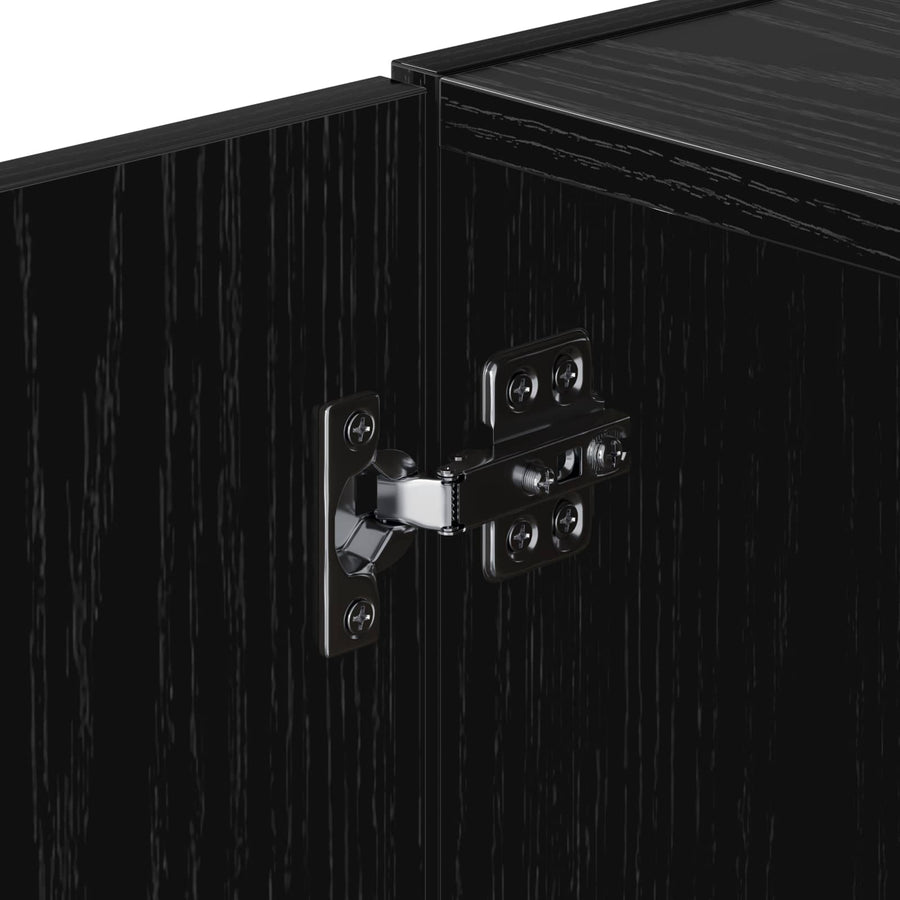 Wandkast Zwart eiken 80 x 42,5 x 64 cm Bewerkt hout