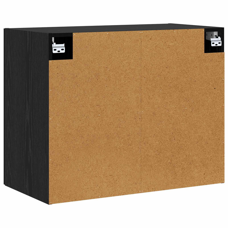 Wandkast Zwart eiken 80 x 42,5 x 64 cm Bewerkt hout