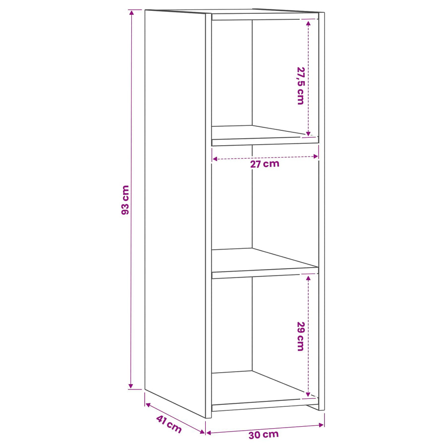 Dressoir Oud hout 30 x 41 x 93 cm Bewerkt hout