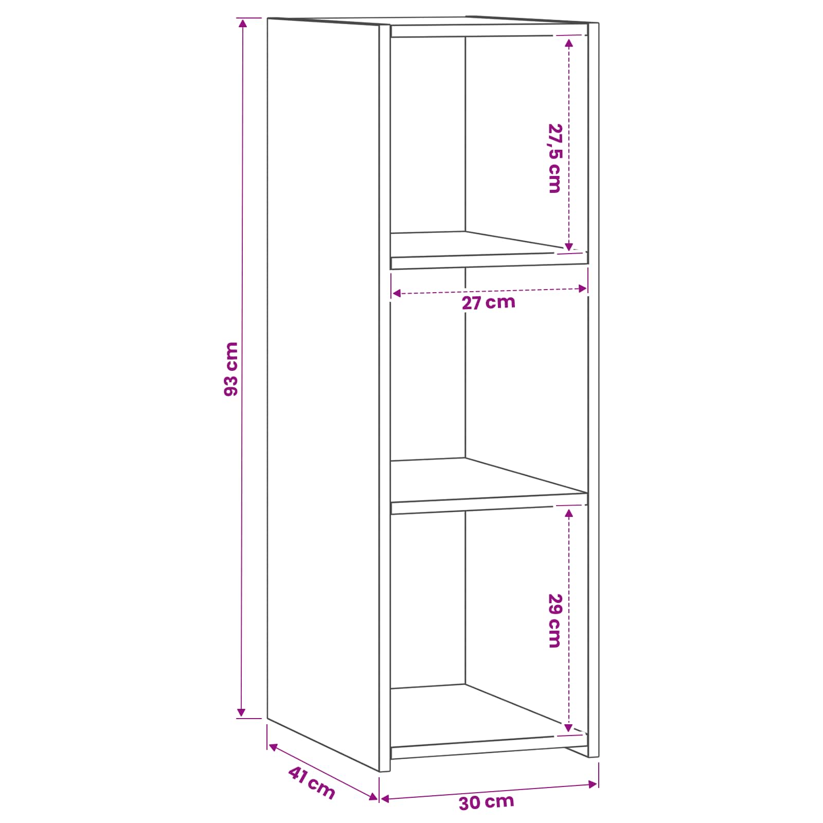 Dressoir Artisanaal eiken 30 x 41 x 93 cm Bewerkt hout
