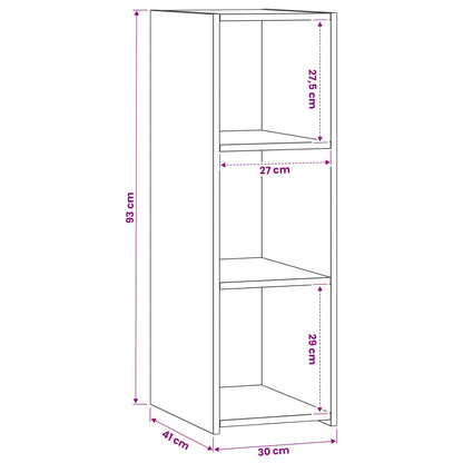 Dressoir Zwart eiken 30 x 41 x 93 cm Bewerkt hout