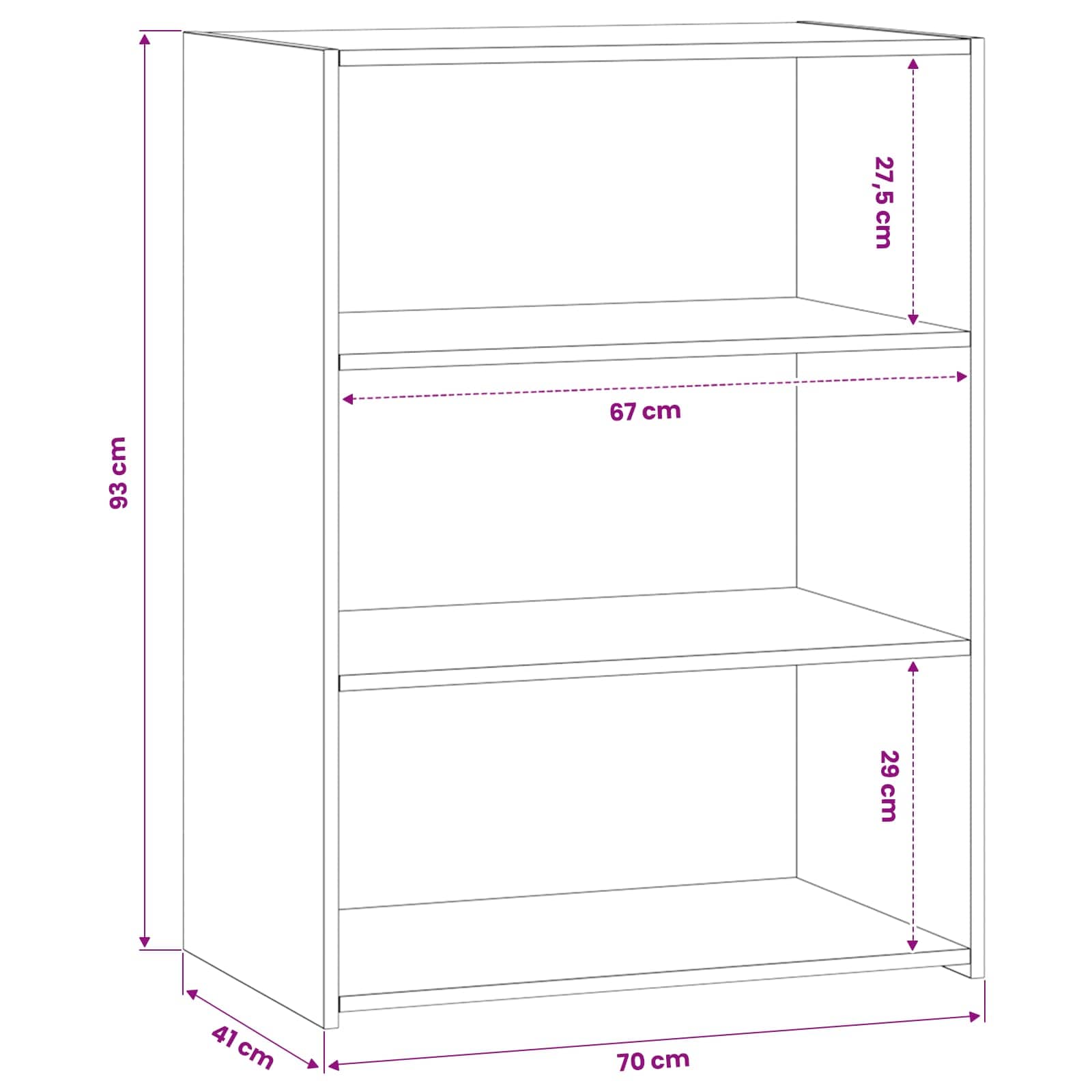 Dressoir Oud hout 70 x 41 x 93 cm Bewerkt hout