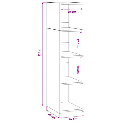 Hoge kast Oud hout 30 x 41 x 124 cm Bewerkt hout