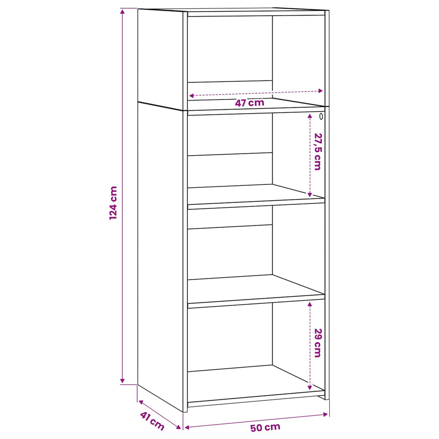 Hoge kast Oud hout 50 x 41 x 124 cm Bewerkt hout