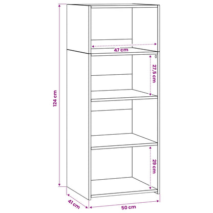 Hoge kast Artisanaal eiken 50 x 41 x 124 cm Bewerkt hout