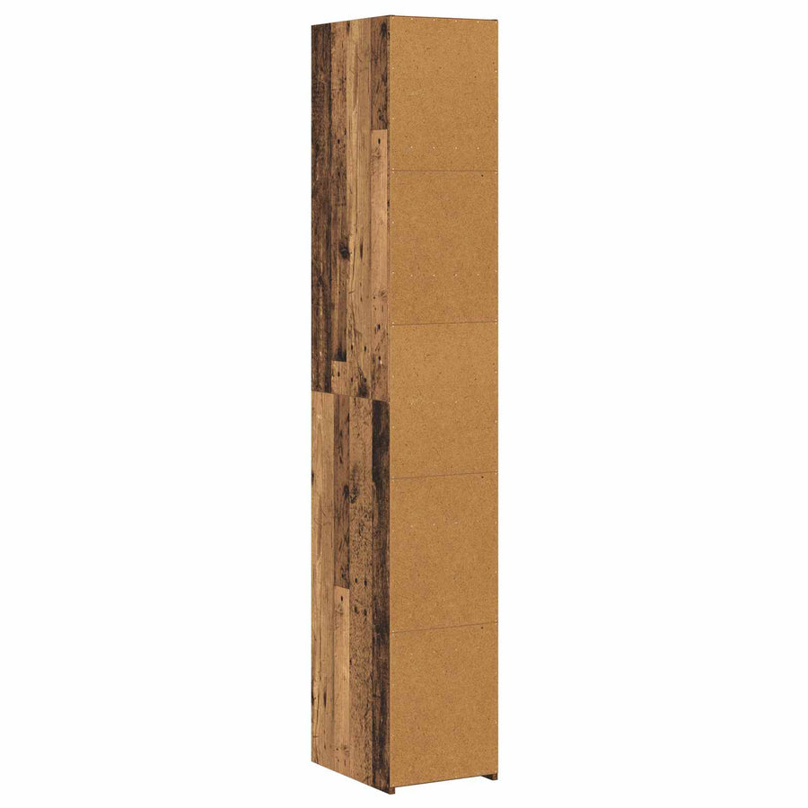 Hoge kast Oud hout 30 x 41 x 185 cm Bewerkt hout