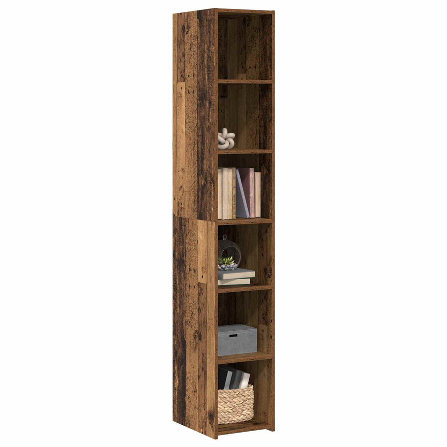 Hoge kast Oud hout 30 x 41 x 185 cm Bewerkt hout