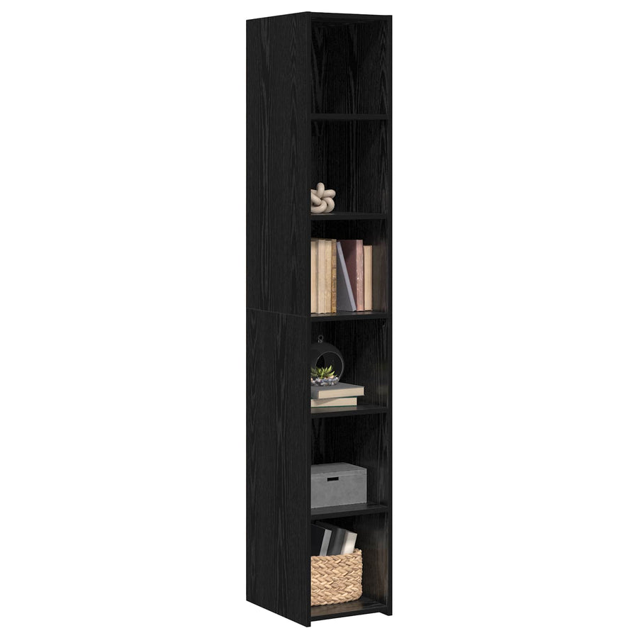Hoge kast Zwart eiken 30 x 41 x 185 cm Bewerkt hout