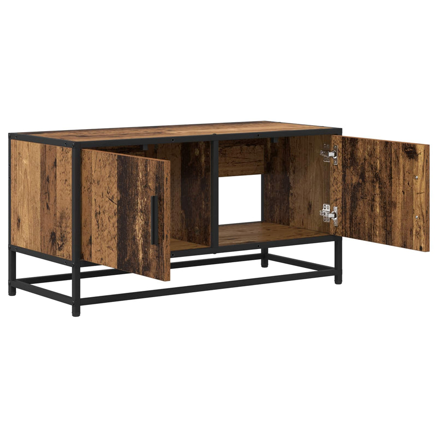 TV-kast 80 x 34,5 x 40 cm Oud hout Bewerkt hout