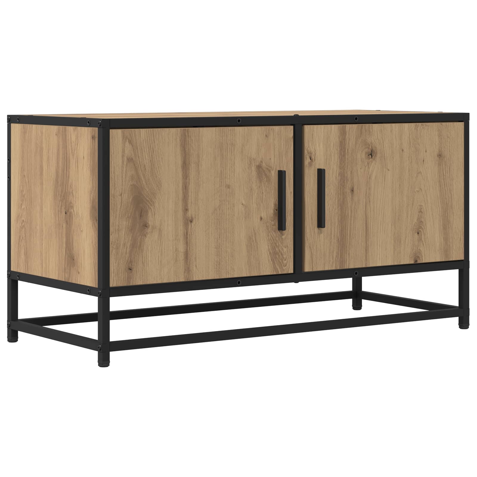 TV-kast 80 x 34,5 x 40 cm Artisanaal eiken Bewerkt hout