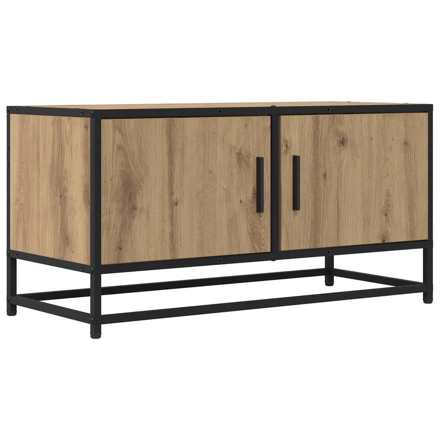 TV-kast 80 x 34,5 x 40 cm Artisanaal eiken Bewerkt hout