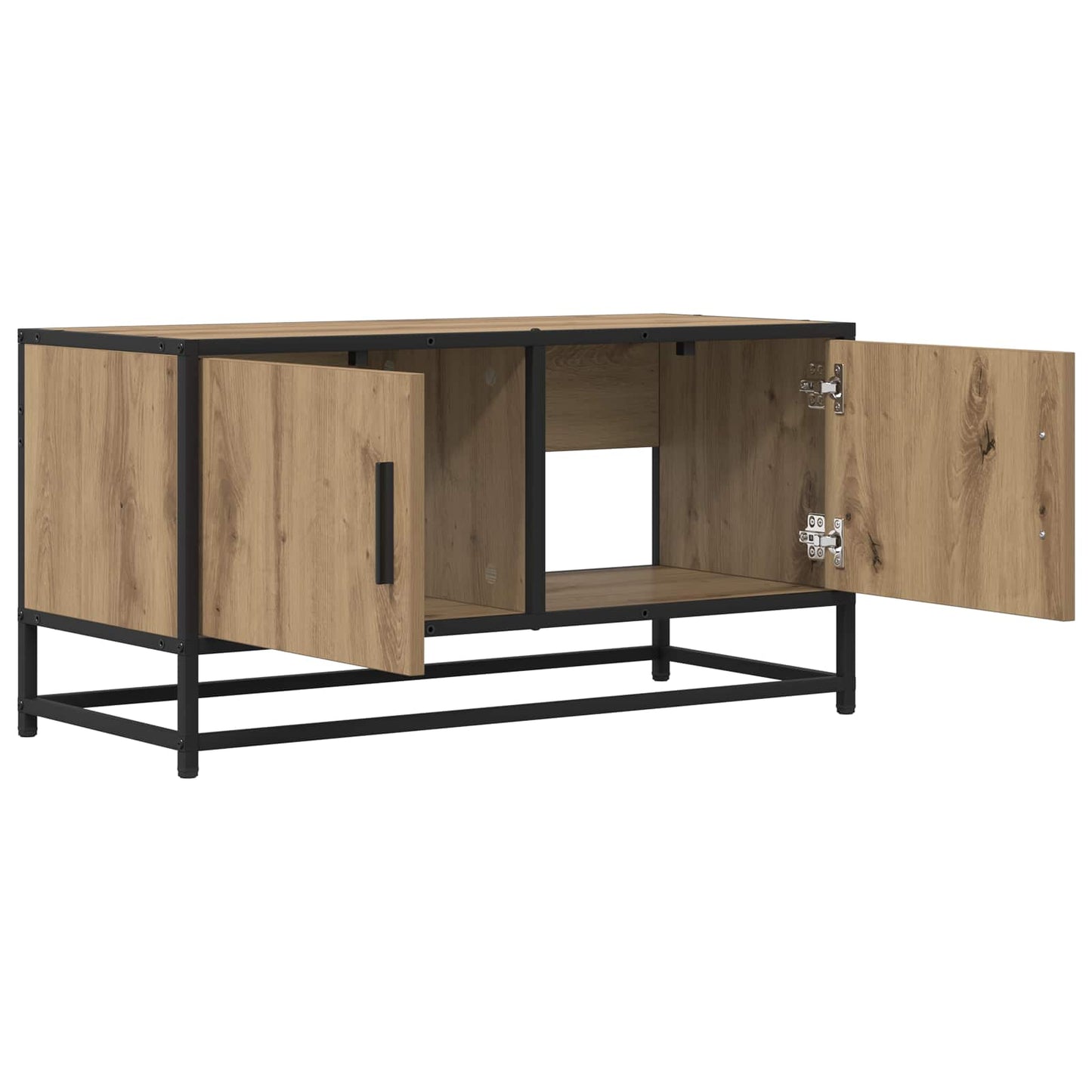 TV-kast 80 x 34,5 x 40 cm Artisanaal eiken Bewerkt hout