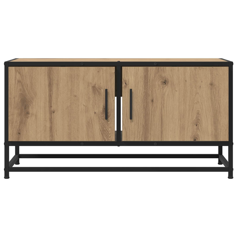 TV-kast 80 x 34,5 x 40 cm Artisanaal eiken Bewerkt hout