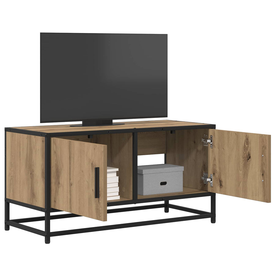 TV-kast 80 x 34,5 x 40 cm Artisanaal eiken Bewerkt hout