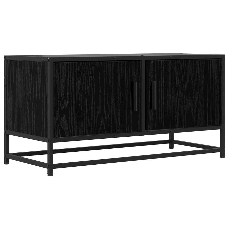 TV-kast 80 x 34,5 x 40 cm Zwart eiken Bewerkt hout