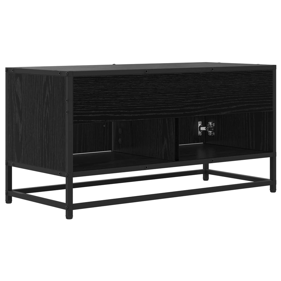 TV-kast 80 x 34,5 x 40 cm Zwart eiken Bewerkt hout