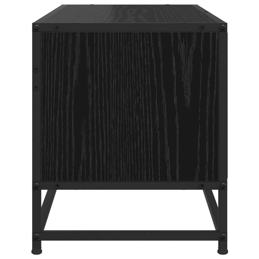 TV-kast 80 x 34,5 x 40 cm Zwart eiken Bewerkt hout