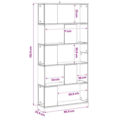 Boekenkast Zwart eiken 80,5 x 23,5 x 162,5 cm PB