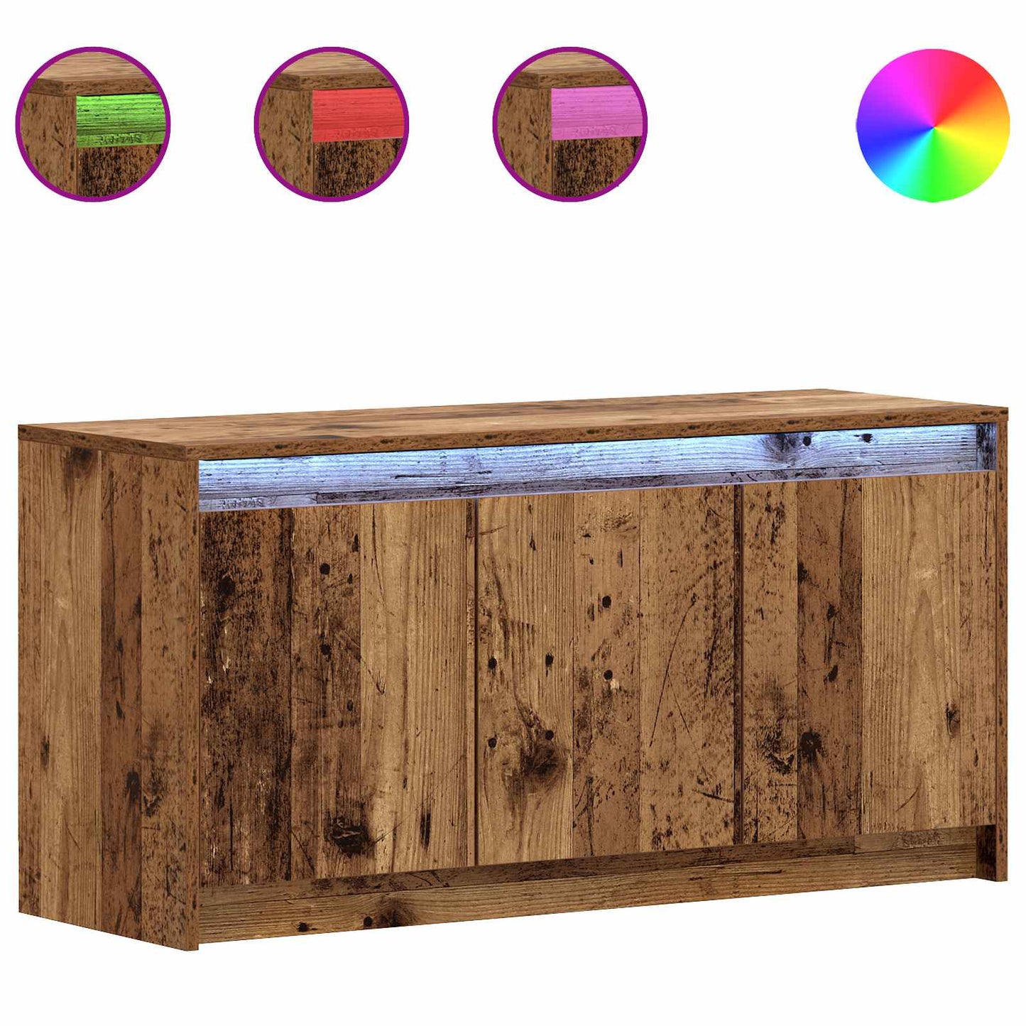 TV-kast 100 x 34 x 50 cm Oud hout Bewerkt hout