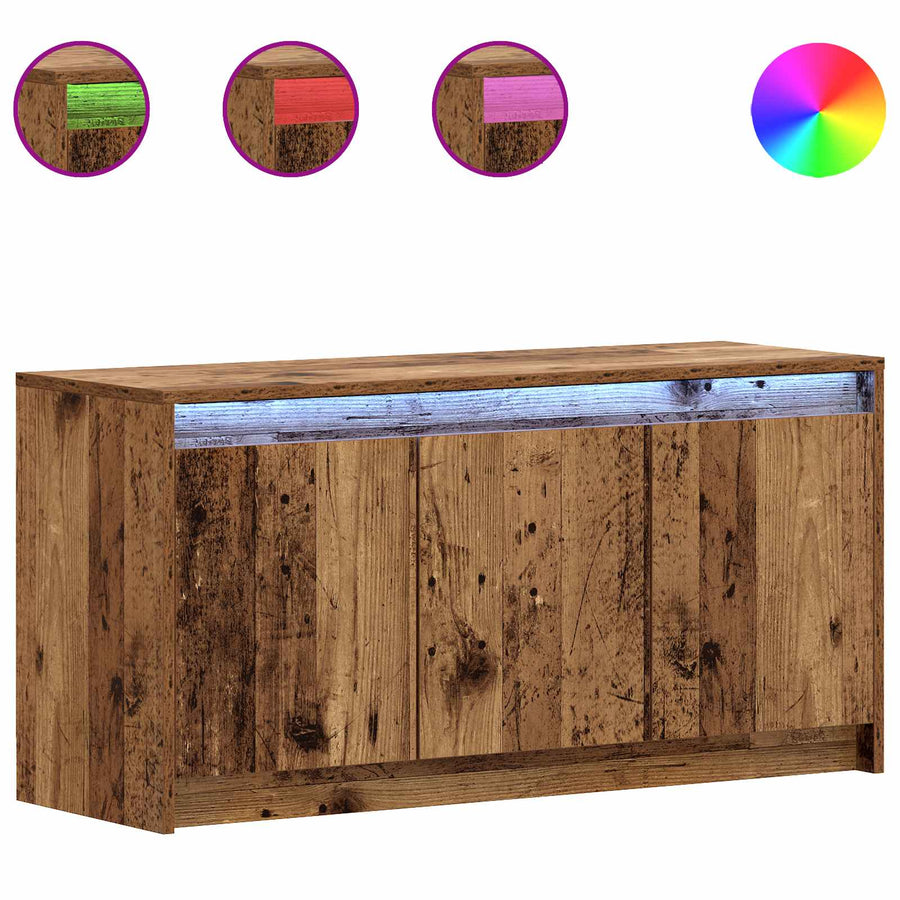 TV-kast 100 x 34 x 50 cm Oud hout Bewerkt hout