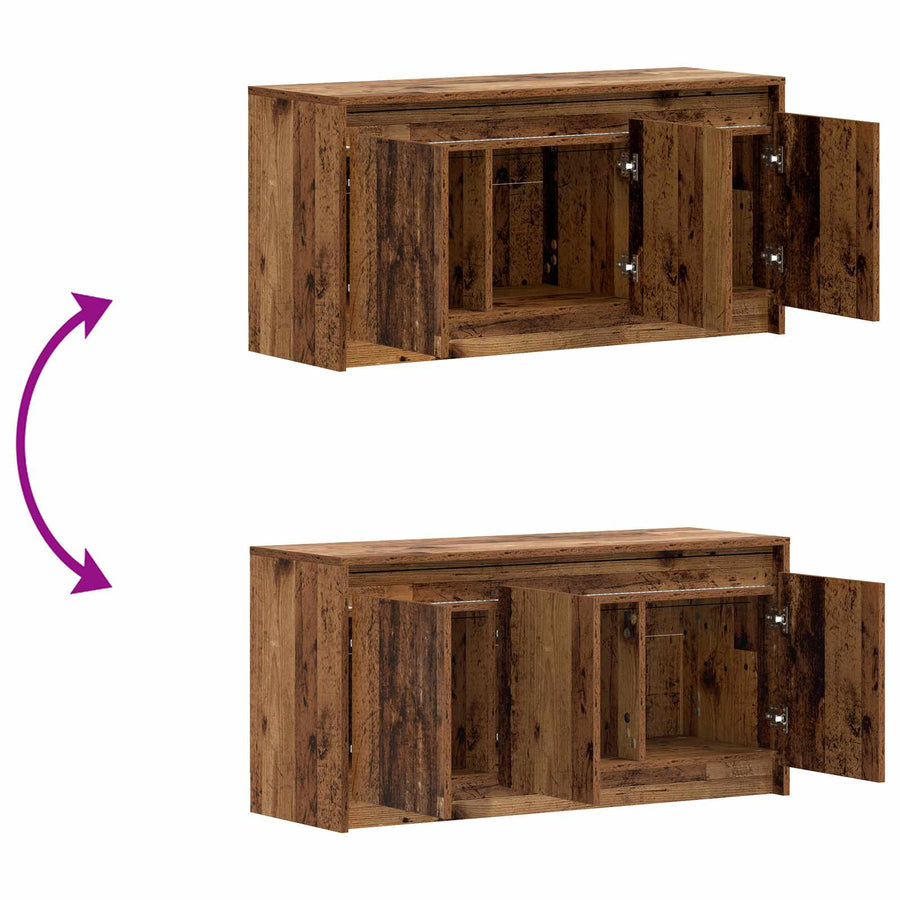 TV-kast 100 x 34 x 50 cm Oud hout Bewerkt hout