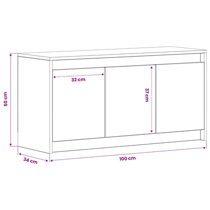 TV-kast 100 x 34 x 50 cm Oud hout Bewerkt hout