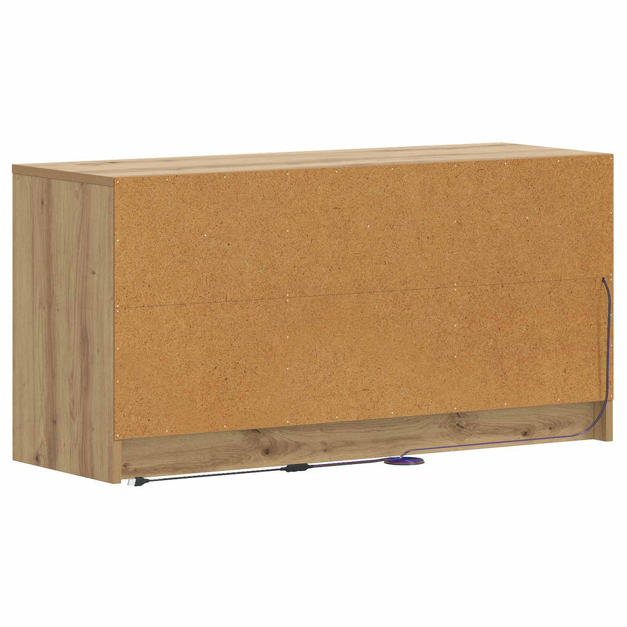 TV-kast 100 x 34 x 50 cm Artisanaal eiken Bewerkt hout