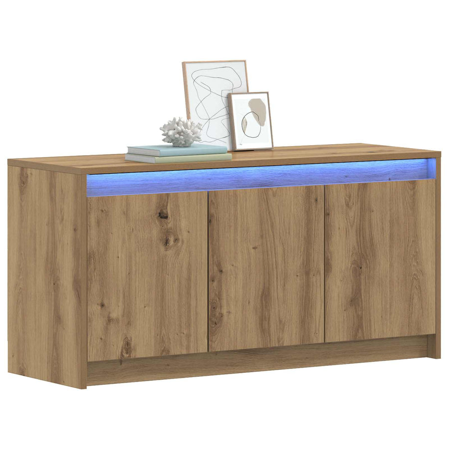 TV-kast 100 x 34 x 50 cm Artisanaal eiken Bewerkt hout