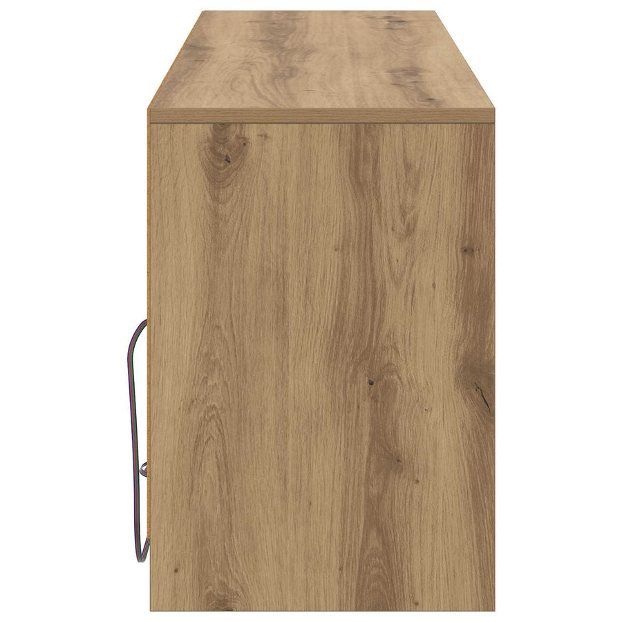 TV-kast 100 x 34 x 50 cm Artisanaal eiken Bewerkt hout