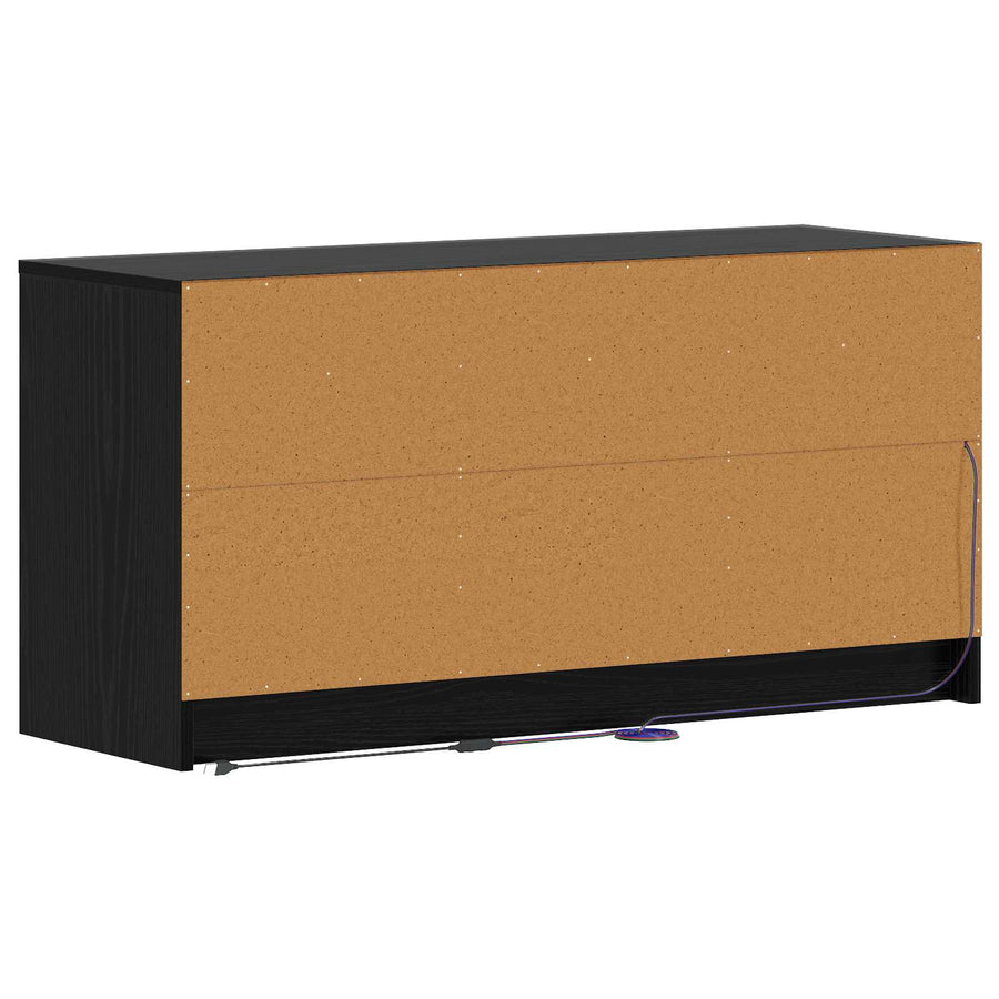 TV-kast 100 x 34 x 50 cm Zwart eiken Bewerkt hout