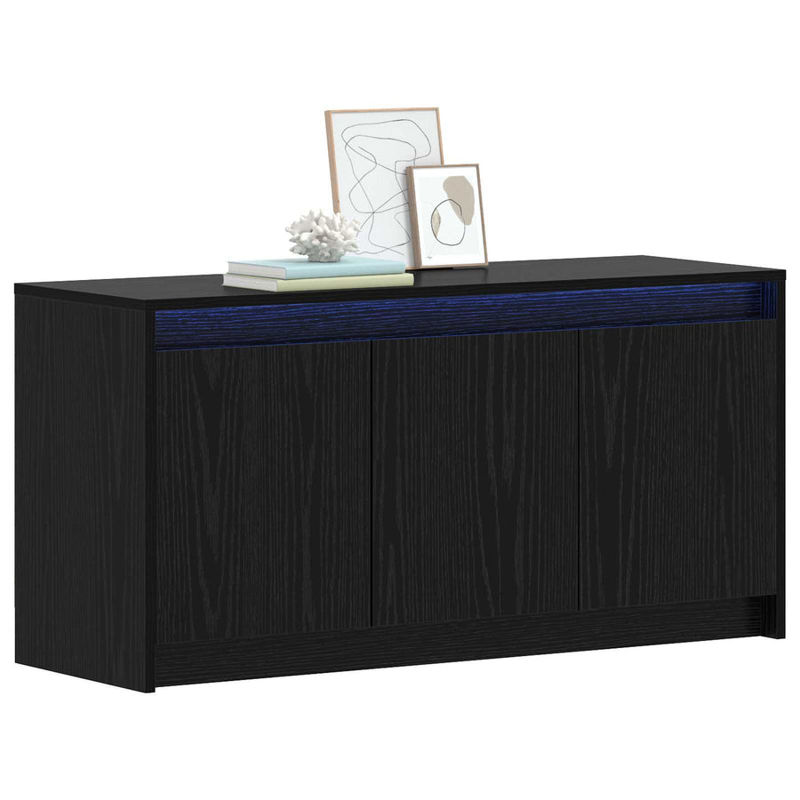 TV-kast 100 x 34 x 50 cm Zwart eiken Bewerkt hout