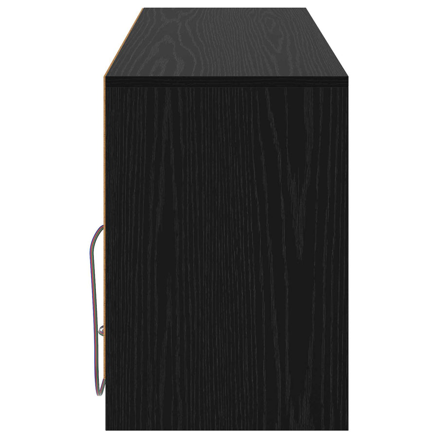 TV-kast 100 x 34 x 50 cm Zwart eiken Bewerkt hout