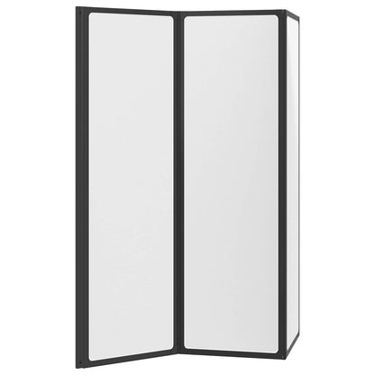 Opvouwbare Douchescherm Zwart en Volle Frost 132 x 2 x 140 cm