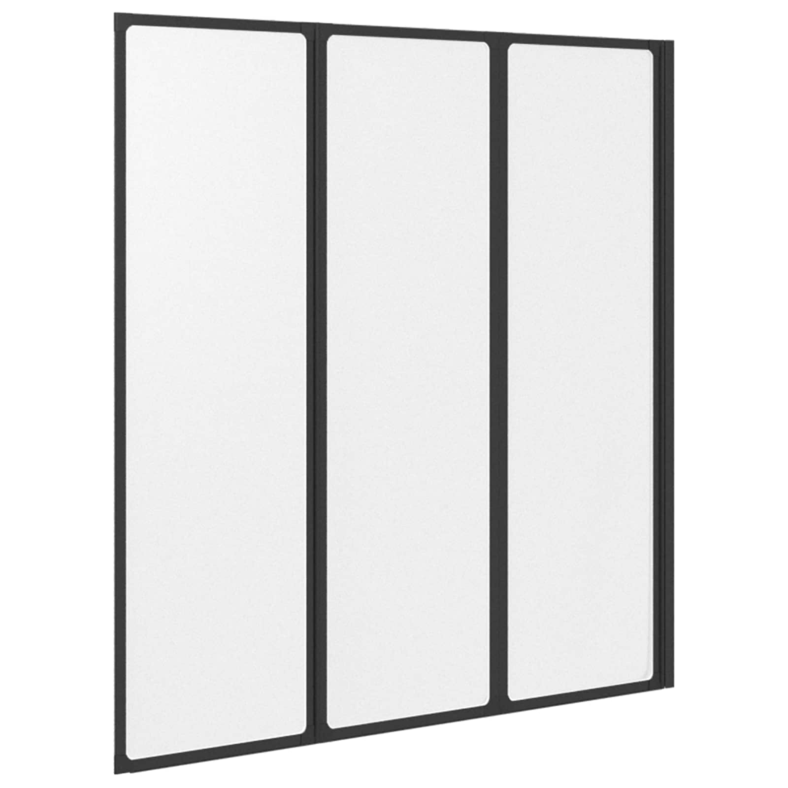 Opvouwbare Douchescherm Zwart en Volle Frost 132 x 2 x 140 cm