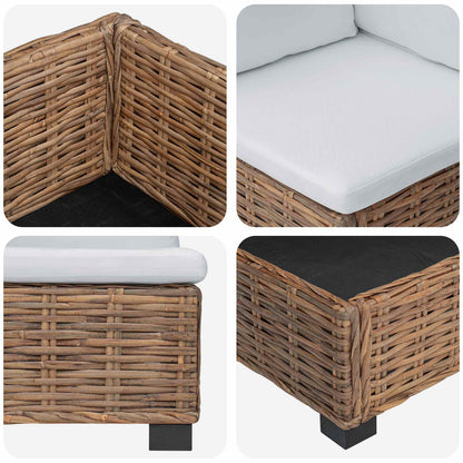 Hoekbank met kussens GENDT Natuurlijk rattan Naturel