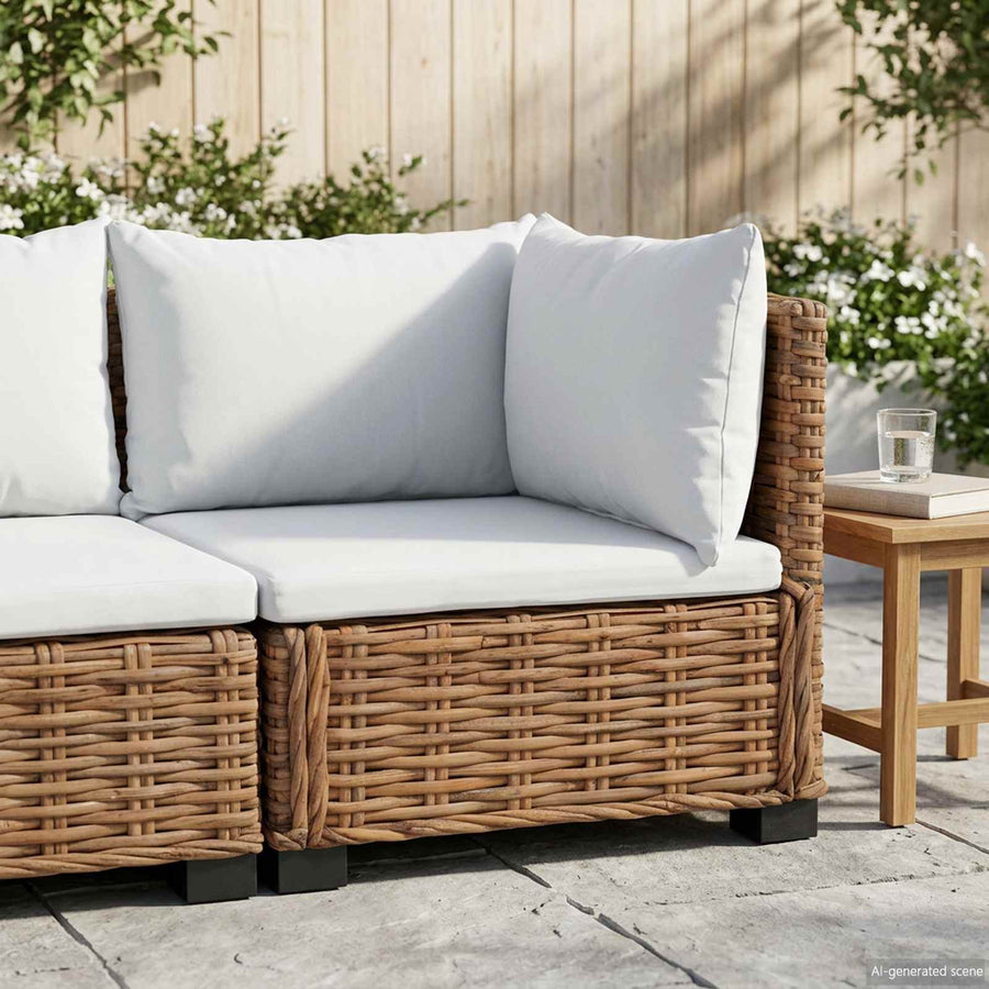 Hoekbank met kussens GENDT Natuurlijk rattan Naturel