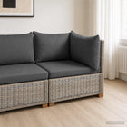 Hoekbank natuurlijk rattan Kubu grijs 72x72x66 cm