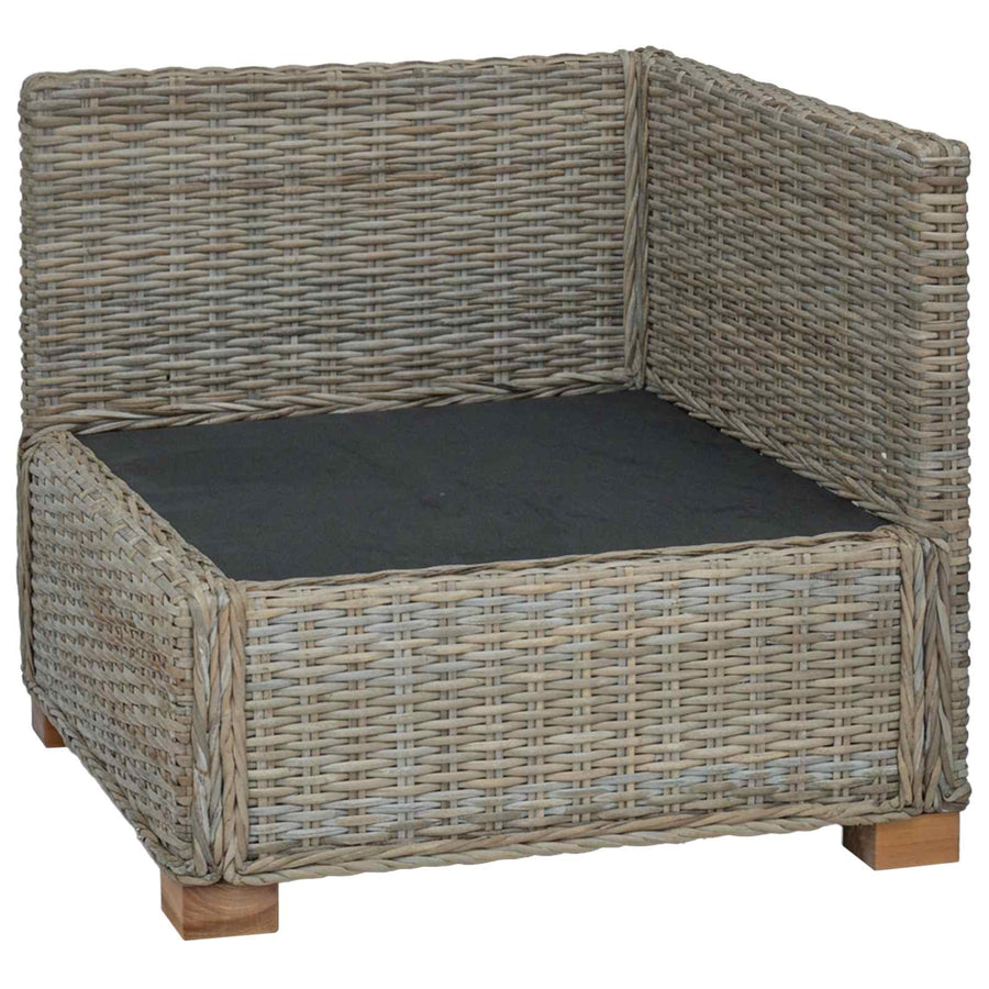 Hoekbank met kussens GENDT Natuurlijk rattan Kubu grijs