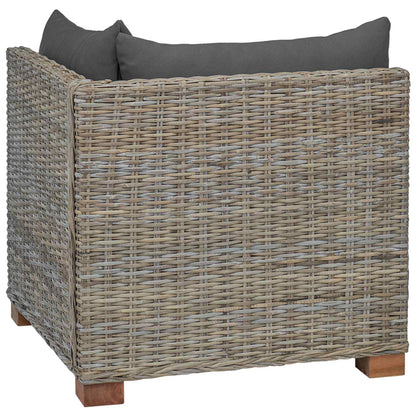 Hoekbank met kussens GENDT Natuurlijk rattan Kubu grijs