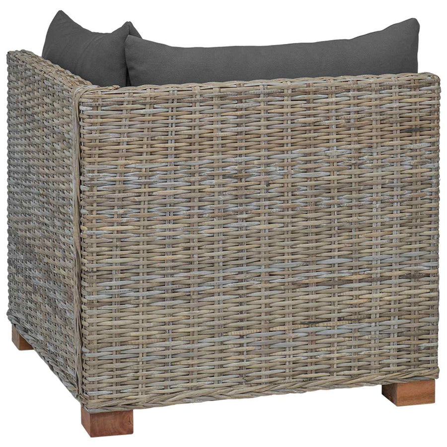 Hoekbank met kussens GENDT Natuurlijk rattan Kubu grijs