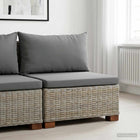 Bank rotan 72x68x66 cm kubu grijs massief mahoniehout
