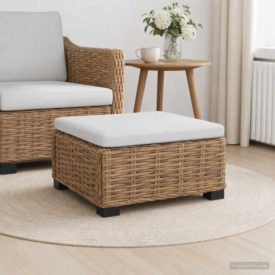 Voetensteun met Kussen GENDT Natuurlijk rattan Naturel