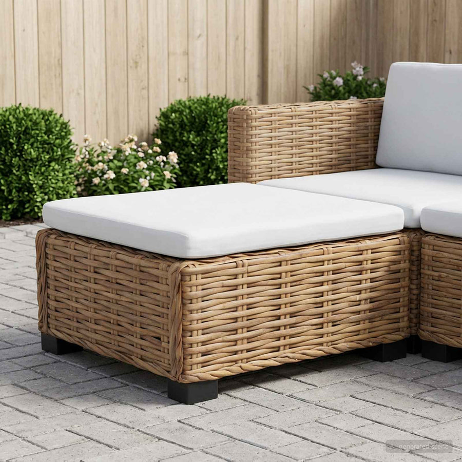 Voetensteun met Kussen GENDT Natuurlijk rattan Naturel