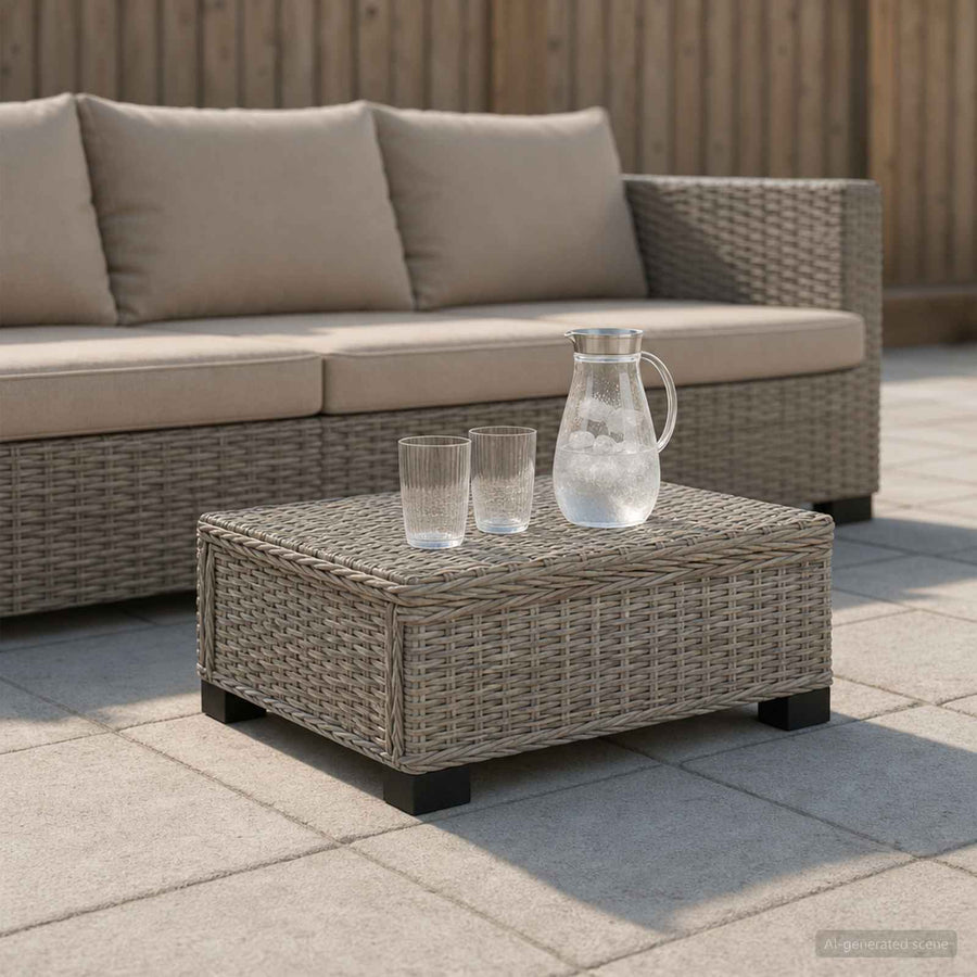 Salontafel GENDT Natuurlijk rattan Kubu grijs 67 x 60 x 30 cm